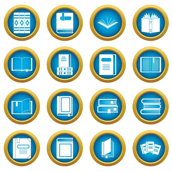 Kitap simgeleri mavi daire seti