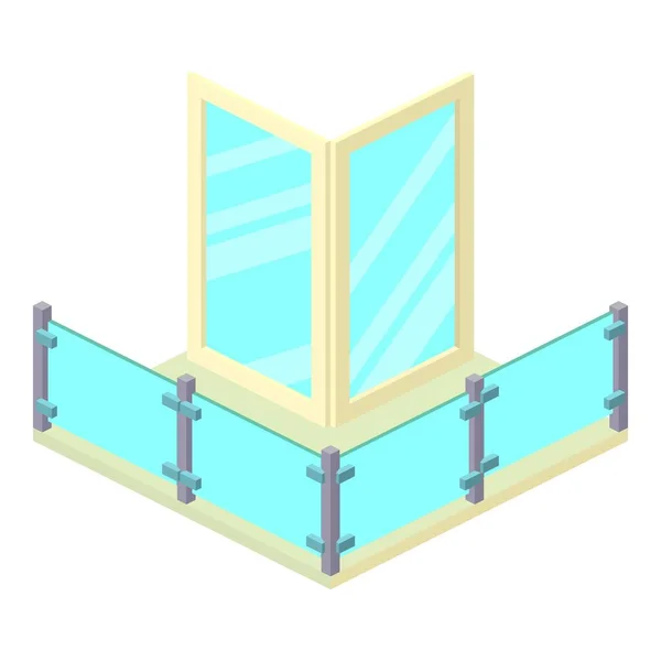 Penthouse-Balkon Ikone, isometrischer 3D-Stil — Stockvektor