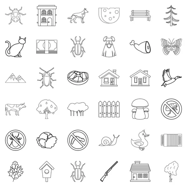 Mantar Icons set, anahat stili