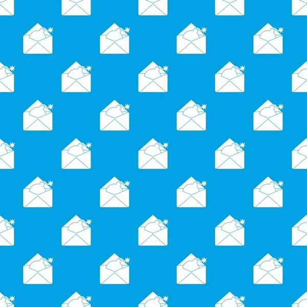 Envelop met bom patroon naadloze blauw — Stockvector