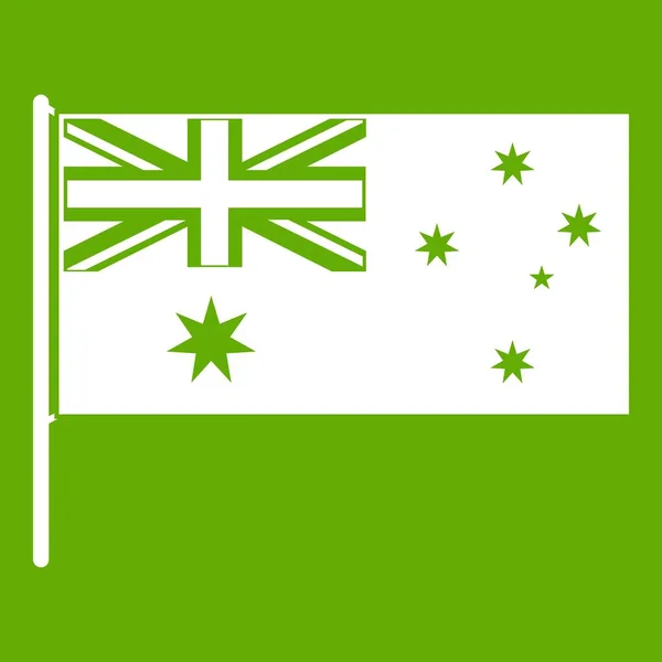 Australská vlajka ikonu zelené — Stockový vektor