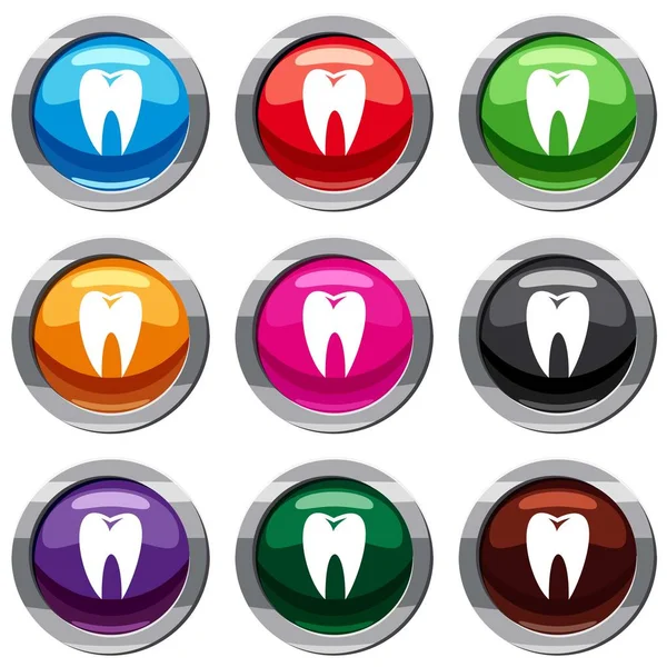 Tooth set 9 collection — Stock Vector