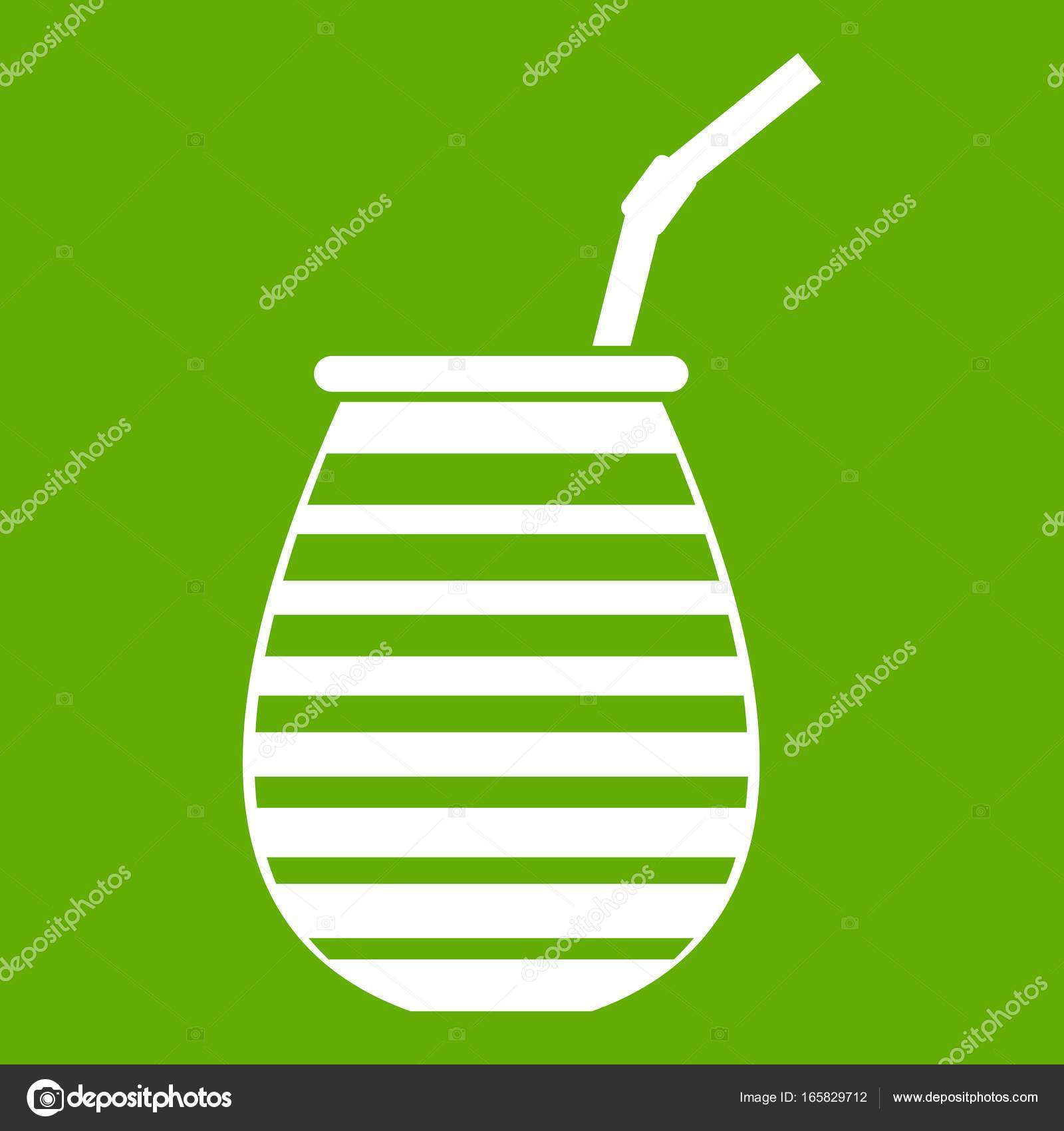 El icono de taza de té verde sobre un fondo blanco Imagen Vector