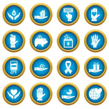 Sadaka simgeleri mavi daire seti