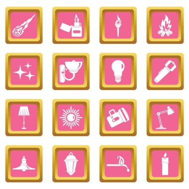 Işık kaynağı simgeleri simgeleri pembe