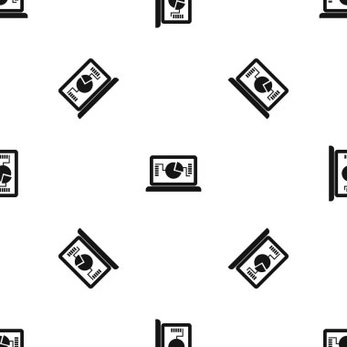 İş grafik desen sorunsuz siyah ile dizüstü bilgisayar