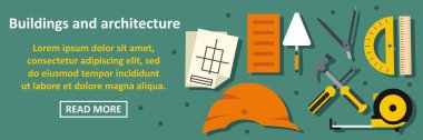 Binalar ve mimari afiş yatay kavramı