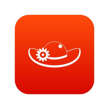 Çiçek simgesi dijital kırmızı şapka