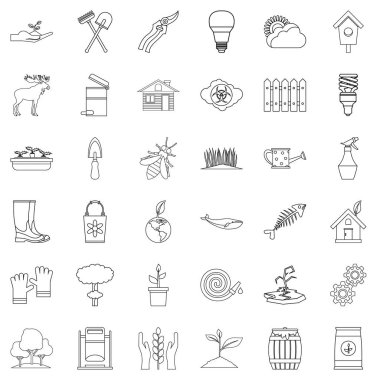 Doğa Icons set, anahat stili