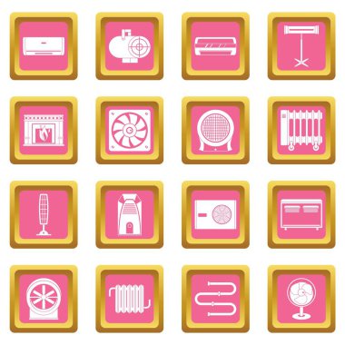 Isıtma soğutma hava simgeleri pembe