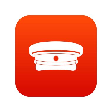 Askeri şapka simgesi dijital kırmızı