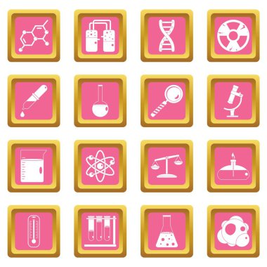 Kimyasal laboratuvar simgeler pembe