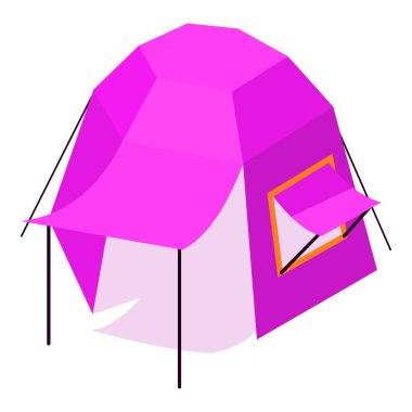 Pembe çadır simgesi, izometrik 3d stili