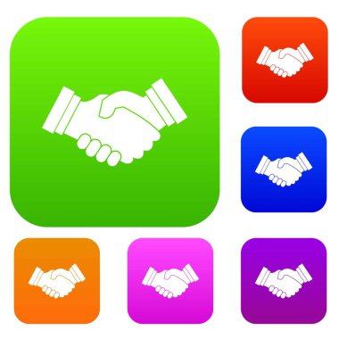 İş el sıkışma koleksiyonu ayarla