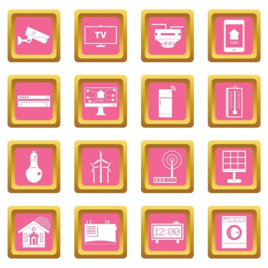 Akıllı ev simgeler pembe