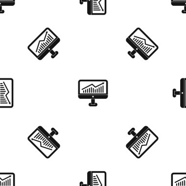 Büyüme grafik bilgisayar monitörü desen sorunsuz siyah