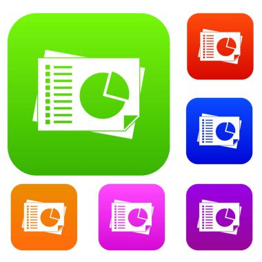 Yaprak kağıt çizelgeleri ile koleksiyonu ayarla