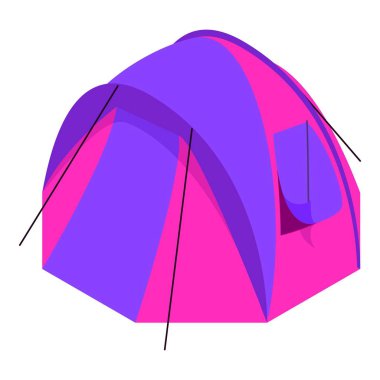 Mor çadır simgesi, izometrik 3d stili