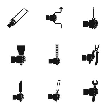Onarım ev aleti simge seti, basit tarzı