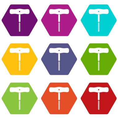 Bir metal spiral simge kümesi renk altı yüzlü ile düşünüp