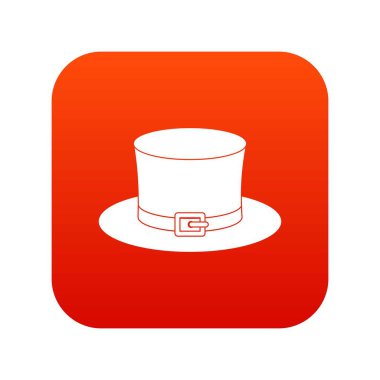 Cüce cin şapka simgesi dijital kırmızı