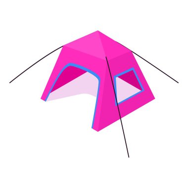 Çadır simgesi, izometrik 3d tarzı yürüyüş