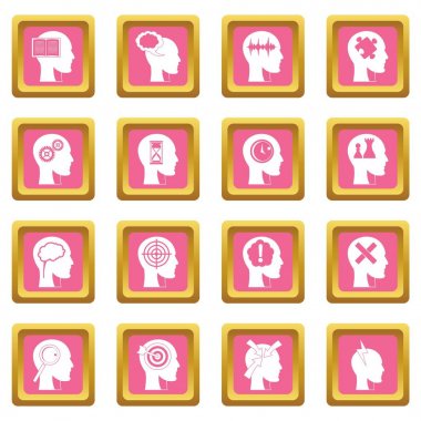 Kafa logolar simgeler pembe