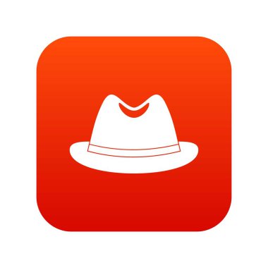 Adam şapka simgesi dijital kırmızı