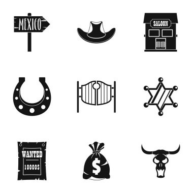 Kovboy simge seti, basit tarzı