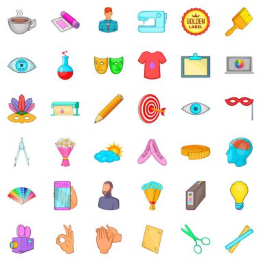 Icons set çizim, karikatür tarzı