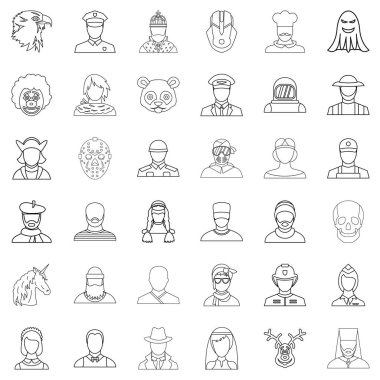 Kullanıcı Icons set, anahat stili