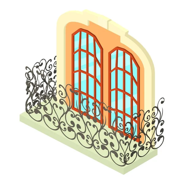 Vintage balkon simgesi, izometrik 3d stili