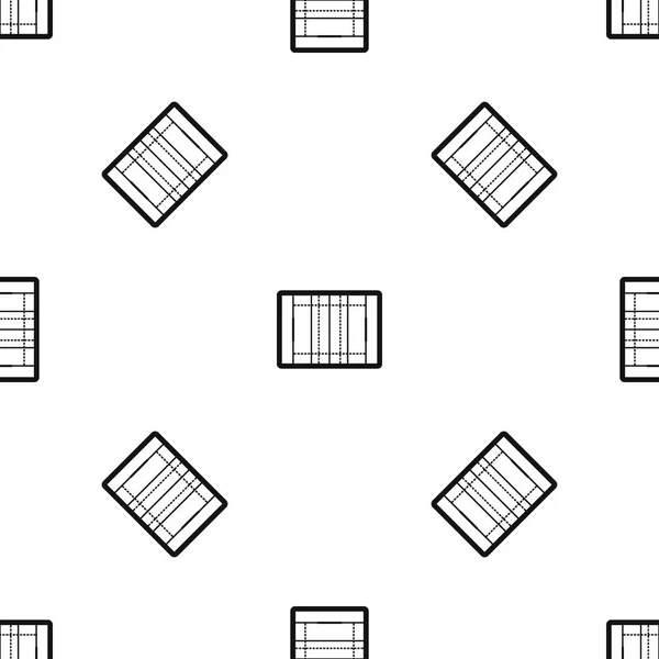 럭비 필드 패턴 완벽 한 블랙 — 스톡 벡터