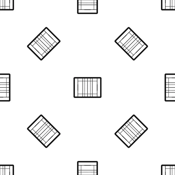 Rugby campo padrão sem costura preto —  Vetores de Stock