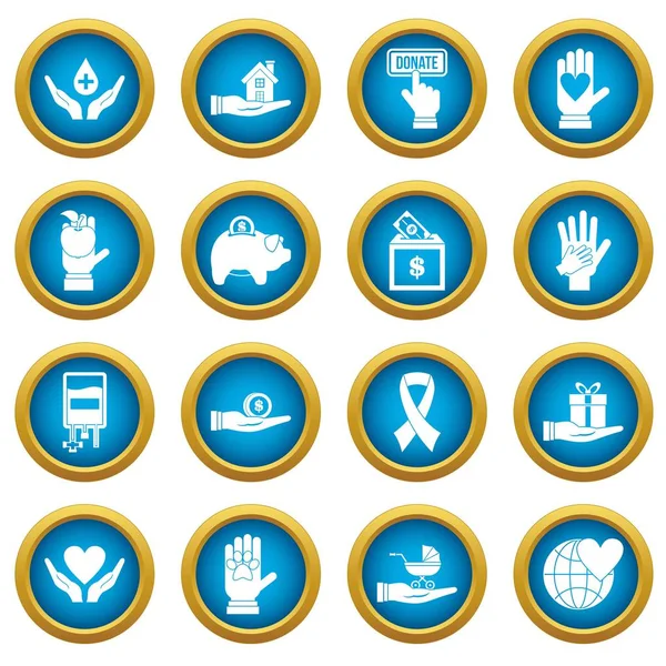 Sadaka simgeleri mavi daire seti