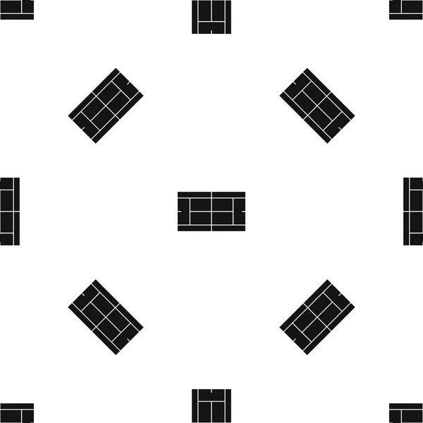 테니스 코트 패턴 완벽 한 블랙 — 스톡 벡터