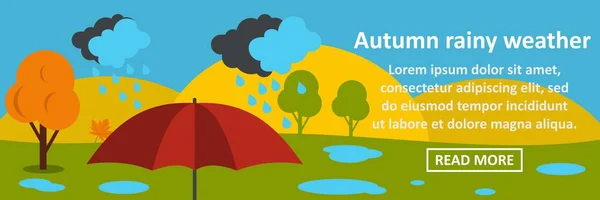 Autumn rainy weather banner horizontal concept