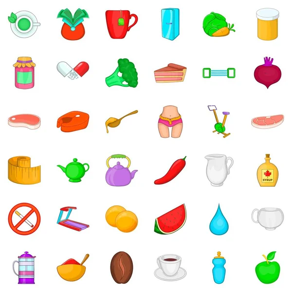 İnce gövde Icons set, karikatür tarzı