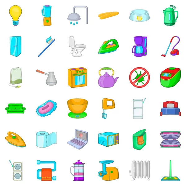 Ev soket Icons set, karikatür tarzı