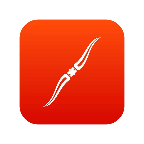 Throwing ninja knife icon digital red — Stock Vector