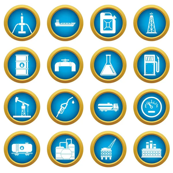 Doğa öğeleri simgeler daire seti mavi