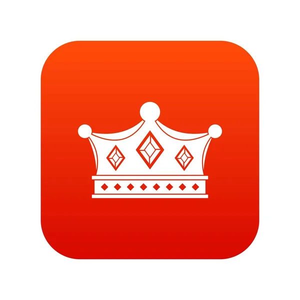 王子の王冠アイコン デジタル赤 — ストックベクタ