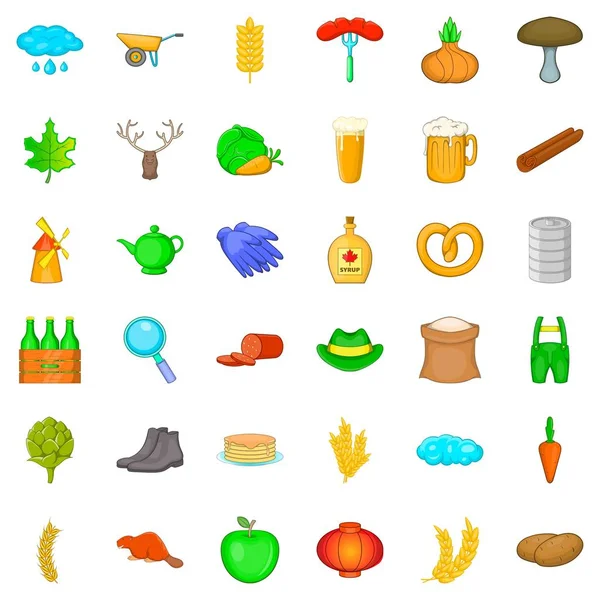 Yağmurlu hava Icons set, karikatür tarzı