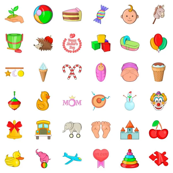 Yeni doğan Icons set, karikatür tarzı