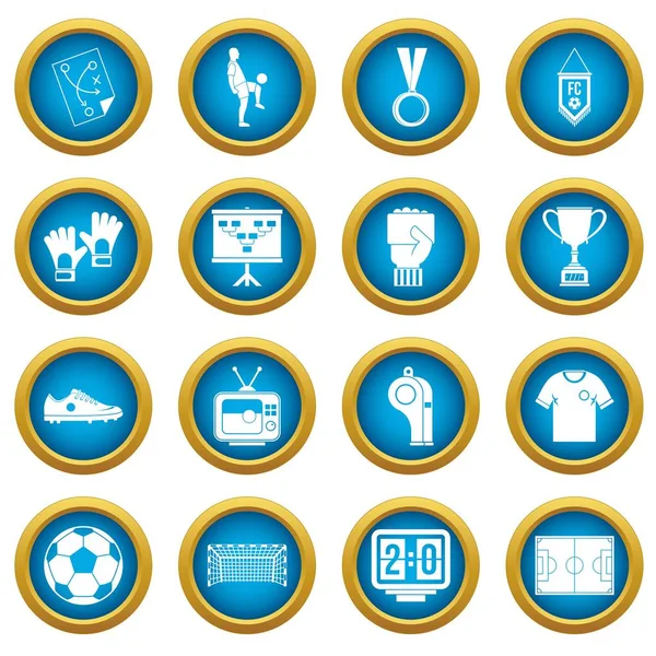 Futbol futbol simgeleri mavi daire seti