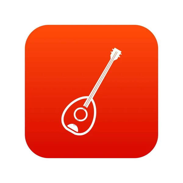 SAZ turkisk musik instrument ikonen digital röd — Stock vektor