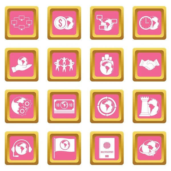 Küresel bağlantıları simgeleri pembe