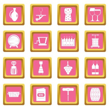 Şarap simgeler pembe