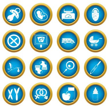 Gebelik simgeleri mavi daire kümesi simgeleri