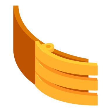 Altın rozet kemer simgesi, izometrik 3d stili